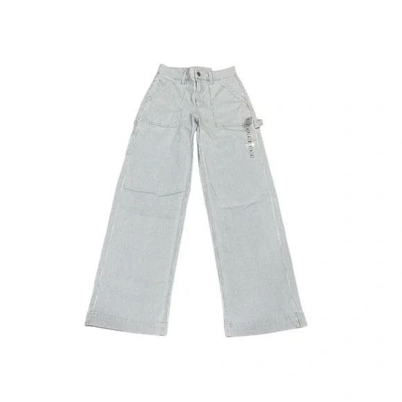 NWT AE blue and white striped wide leg jeans - Picture 1 of 3